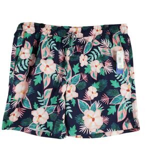 Caribbean Joe Men's XXL Hawaiian Print Swimtrunks Hibiscus Print Resortwear New‎
